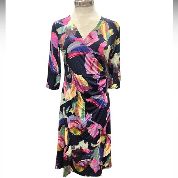 Soft Surroundings Surrounding  Hyannis Dress Violet Floral, Size Small - Picture 3 of 7